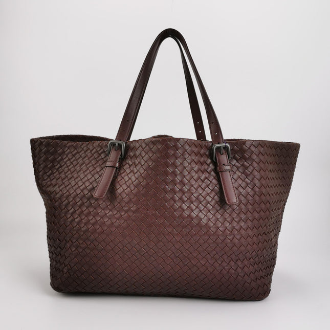 Bottega Veneta Cesta Shopper Tote Intrecciato Burgundy Leather Medium 40cm
