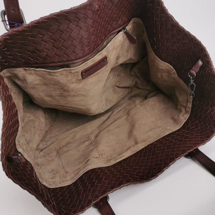 Bottega Veneta Cesta Shopper Tote Intrecciato Burgundy Leather Medium 40cm