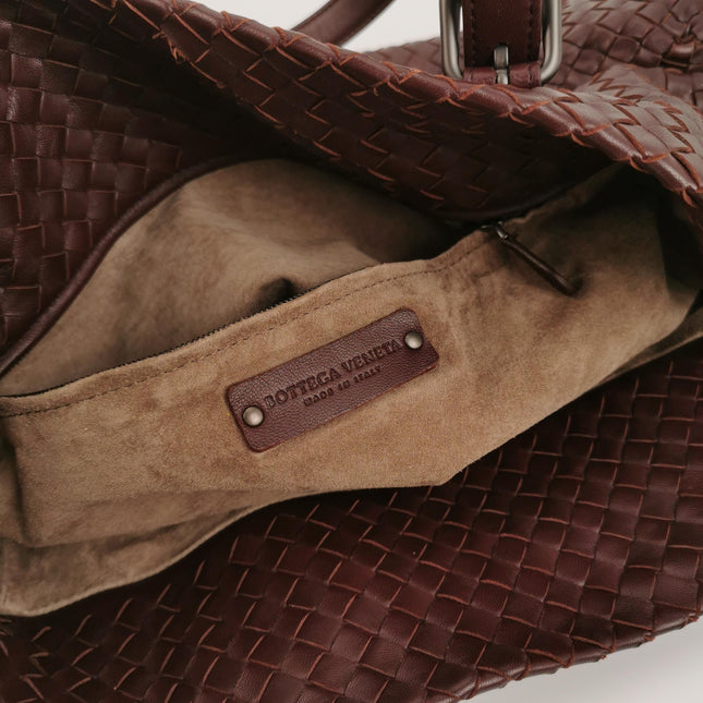 Bottega Veneta Cesta Shopper Tote Intrecciato Burgundy Leather Medium 40cm