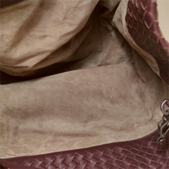 Bottega Veneta Cesta Shopper Tote Intrecciato Burgundy Leather Medium 40cm