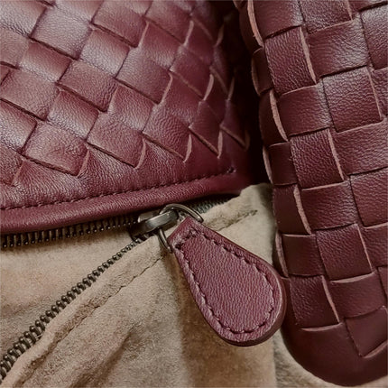 Bottega Veneta Cesta Shopper Tote Intrecciato Burgundy Leather Medium 40cm