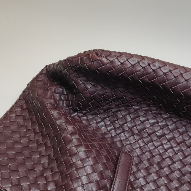 Bottega Veneta Cesta Shopper Tote Intrecciato Burgundy Leather Medium 40cm
