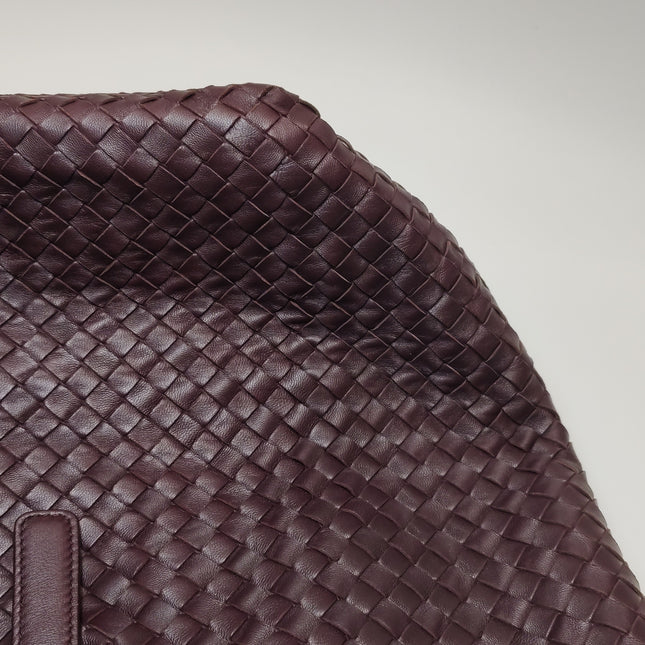 Bottega Veneta Cesta Shopper Tote Intrecciato Burgundy Leather Medium 40cm