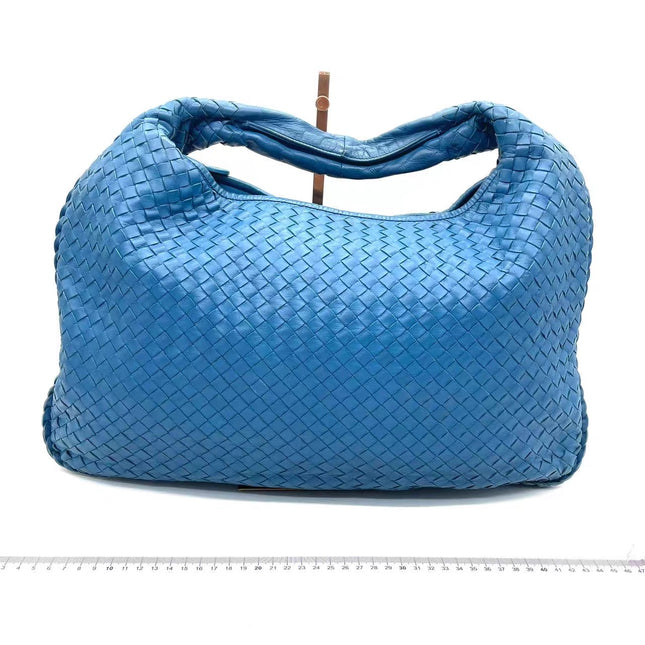 Bottega Veneta Veneta Hobo Blue Navy Intreciatto Leather Bag Large 47cm-1014
