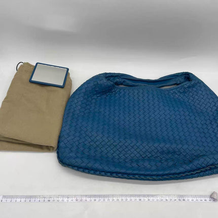 Bottega Veneta Veneta Hobo Blue Navy Intreciatto Leather Bag Large 47cm