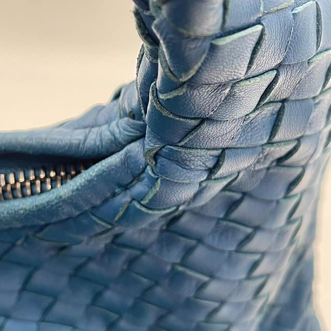 Bottega Veneta Veneta Hobo Blue Navy Intreciatto Leather Bag Large 47cm