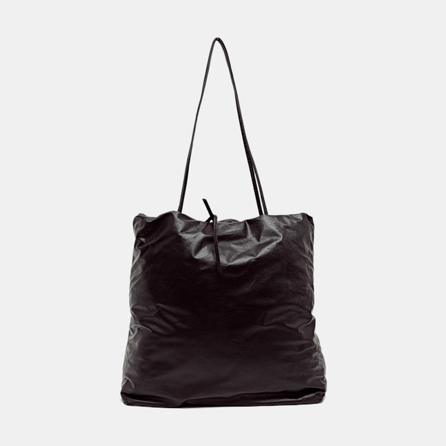 The Row Pim Tote Dark Brown Calfskin Leather