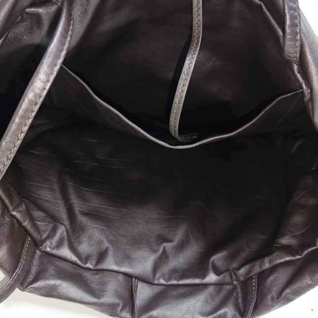 The Row Pim Tote Dark Brown Calfskin Leather