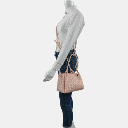Bottega Veneta Parachute Small Intrecciato Pink Leather with Strap 20cm