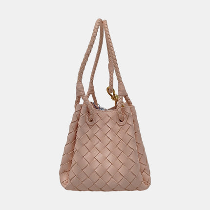 Bottega Veneta Parachute Small Intrecciato Pink Leather with Strap 20cm