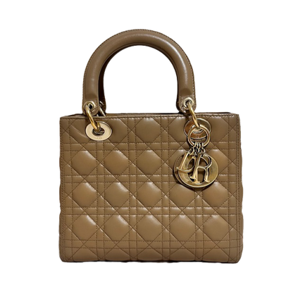 Lady Dior Medium Beige Lambskin cannage leather