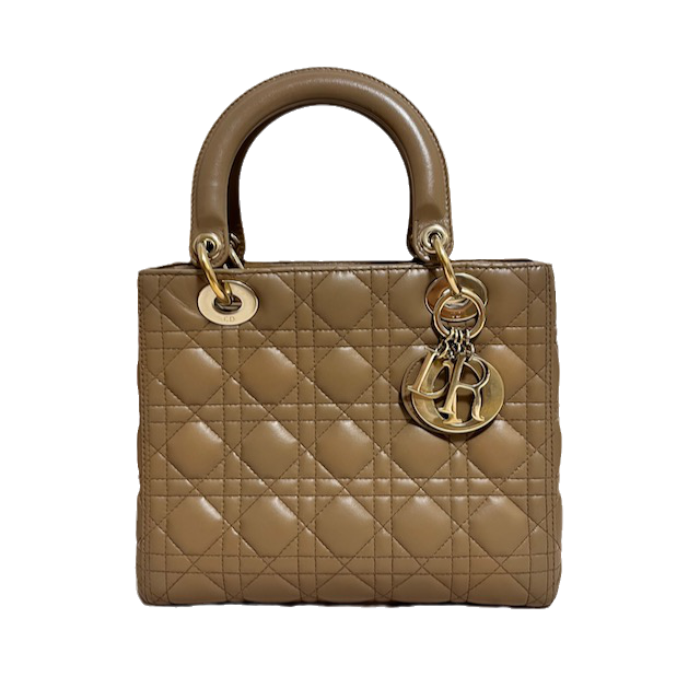 Lady Dior Medium Beige Lambskin cannage leather