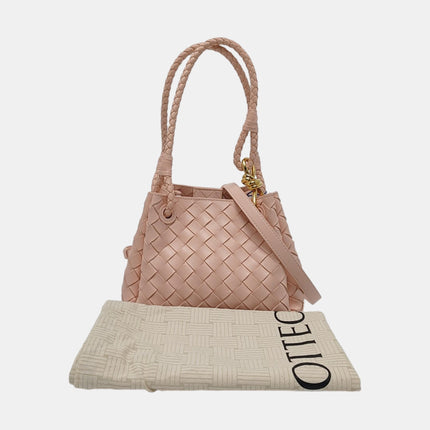 Bottega Veneta Parachute Small Intrecciato Pink Leather with Strap 20cm