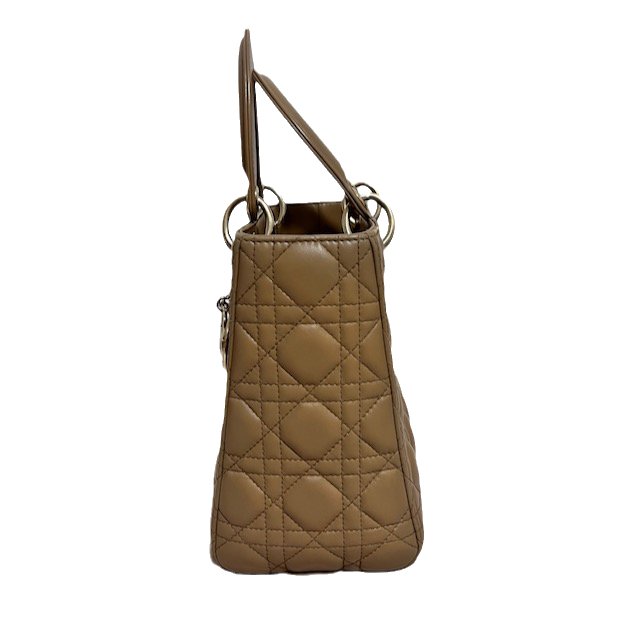 Sold Lady Dior Medium Beige Cannage Lambskin Leather