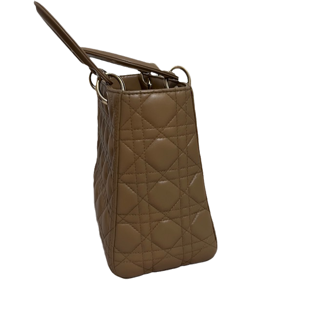 Sold Lady Dior Medium Beige Cannage Lambskin Leather