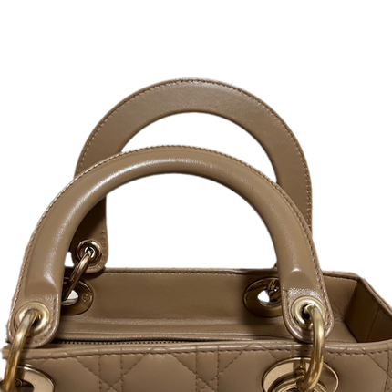 Sold Lady Dior Medium Beige Cannage Lambskin Leather