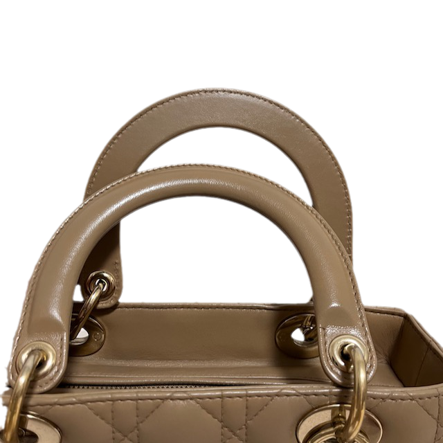 Sold Lady Dior Medium Beige Cannage Lambskin Leather