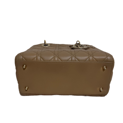 Sold Lady Dior Medium Beige Cannage Lambskin Leather