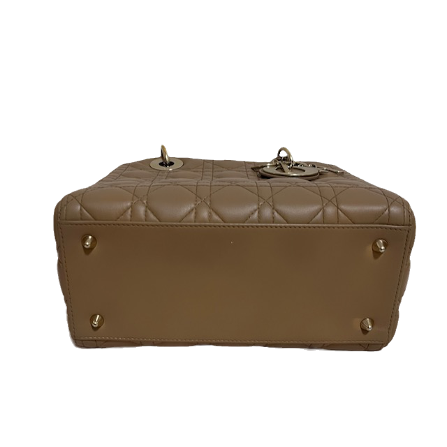 Sold Lady Dior Medium Beige Cannage Lambskin Leather