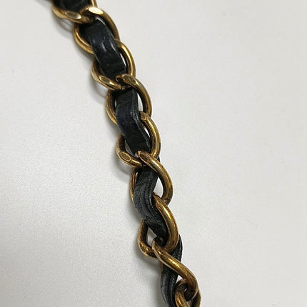 Chanel Classic Flap Medium Black Aged Calfskin Leather Braided Edge Gold Hardware