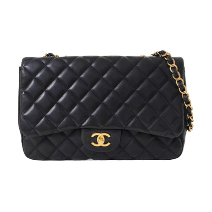 Chanel Classic Flap Jumbo Black Lambskin Leather Single Flap Gold Hardware-1014
