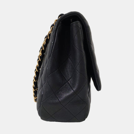Chanel Classic Flap Jumbo Black Lambskin Leather Single Flap Gold Hardware 2009-2010