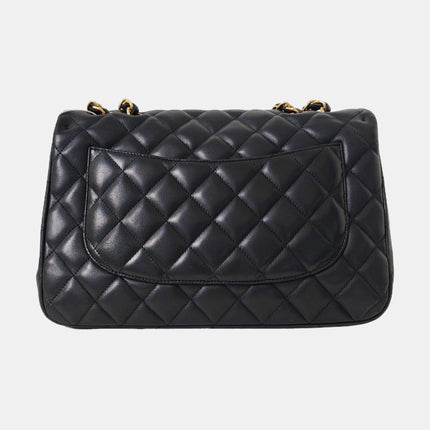Chanel Classic Flap Jumbo Black Lambskin Leather Single Flap Gold Hardware 2009-2010