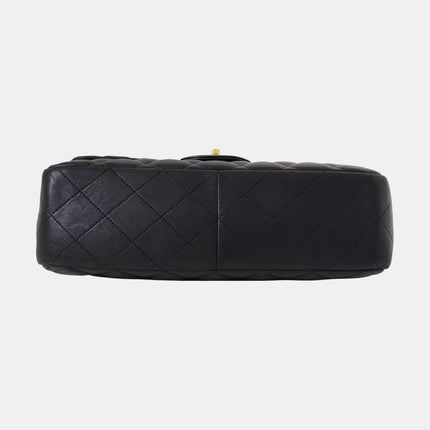 Chanel Classic Flap Jumbo Black Lambskin Leather Single Flap Gold Hardware 2009-2010