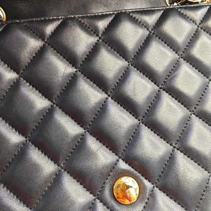 Chanel Classic Flap Jumbo Black Lambskin Leather Single Flap Gold Hardware 2009-2010