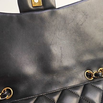 Chanel Classic Flap Jumbo Black Lambskin Leather Single Flap Gold Hardware 2009-2010