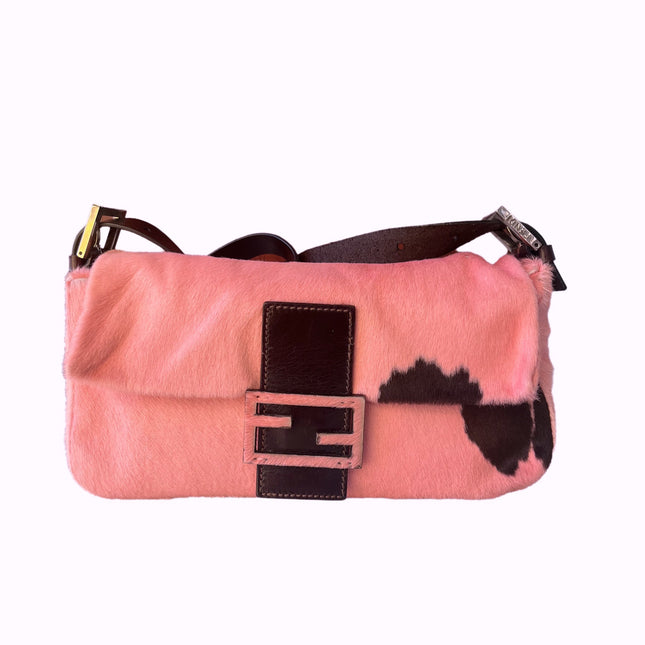 Sold Fendi Baguette Pony hair in cow print Pink-Luxbags
