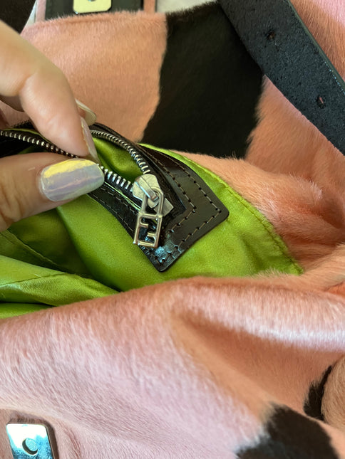 Sold Fendi Baguette Pony hair in cow print Pink