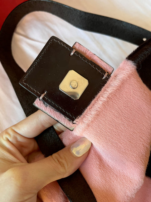 Sold Fendi Baguette Pony hair in cow print Pink