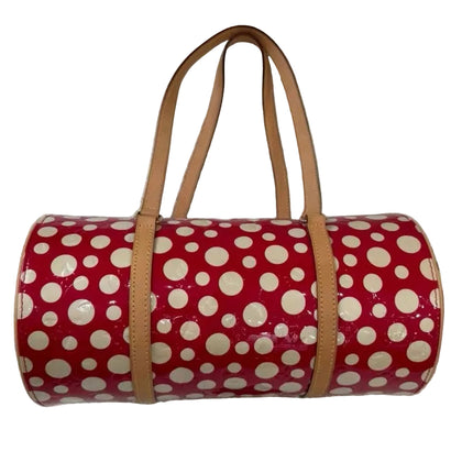 Louis Vuitton x Kusama Papillon 28 Red Polka Dots Patent Leather Handbag