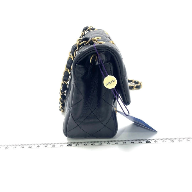 Chanel Classic Flap Mini Lucky Charms Black Lambskin Leather Gold Hardware
