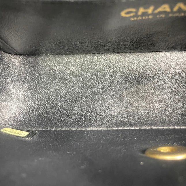 Chanel Classic Flap Mini Lucky Charms Black Lambskin Leather Gold Hardware