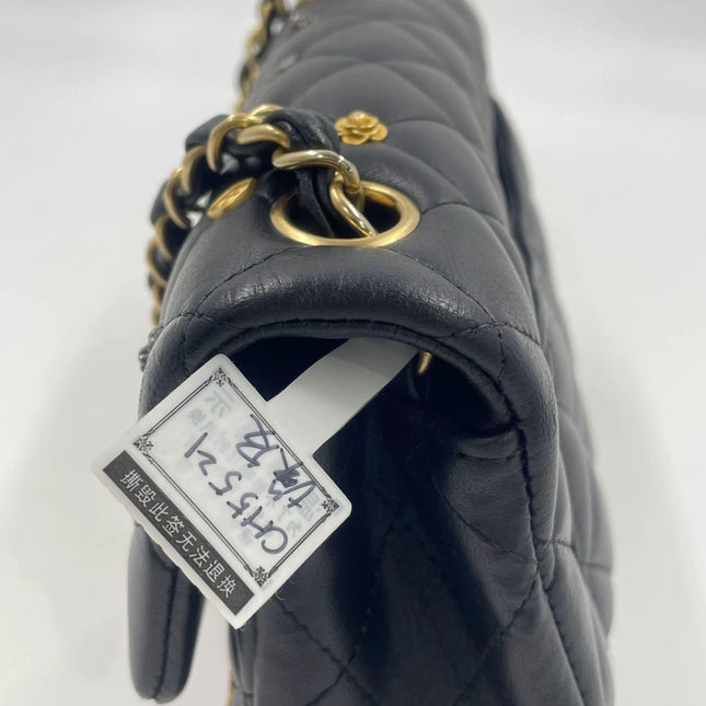 Chanel Classic Flap Mini Lucky Charms Black Lambskin Leather Gold Hardware