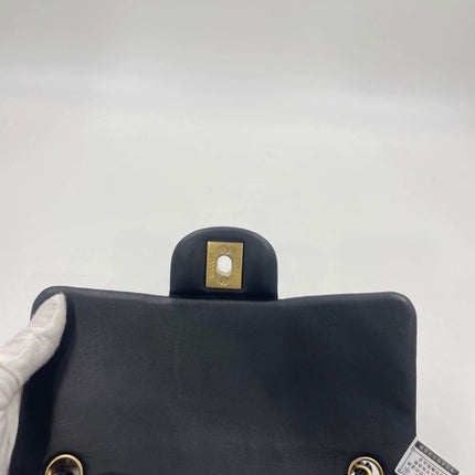 Chanel Classic Flap Mini Lucky Charms Black Lambskin Leather Gold Hardware