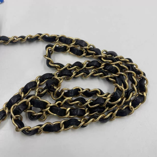 Chanel Classic Flap Mini Lucky Charms Black Lambskin Leather Gold Hardware