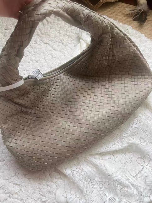 Bottega Veneta Veneta Hobo Grey Intreciatto Leather Bag Large 47cm