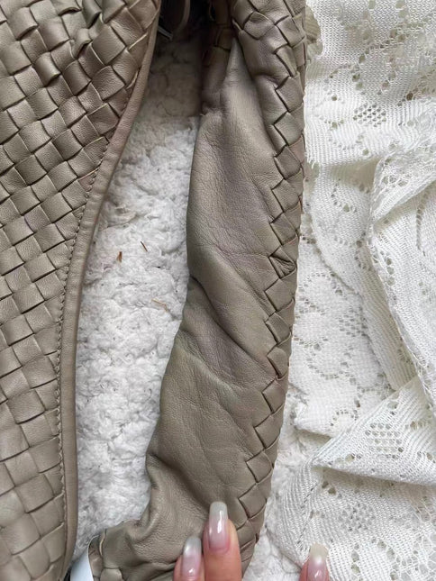 Bottega Veneta Veneta Hobo Grey Intreciatto Leather Bag Large 47cm