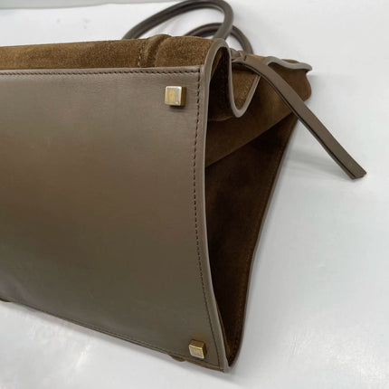 Celine Phantom Mini Dark Brown Suede Leather 30cm
