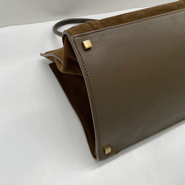 Celine Phantom Mini Dark Brown Suede Leather 30cm