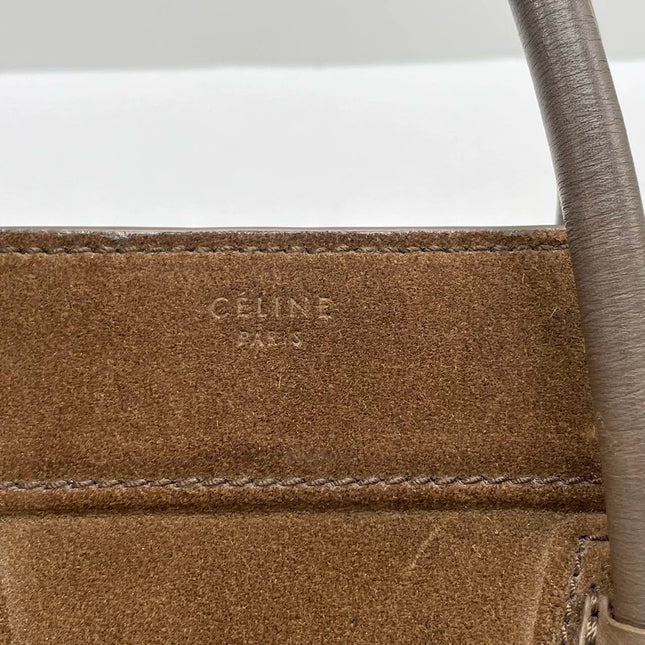 Celine Phantom Mini Dark Brown Suede Leather 30cm