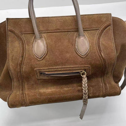 Celine Phantom Mini Dark Brown Suede Leather 30cm