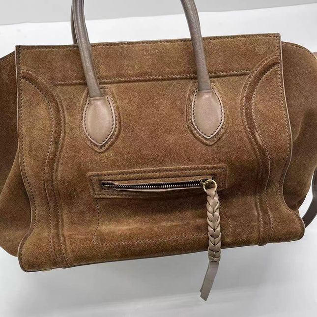 Celine Phantom Mini Dark Brown Suede Leather 30cm