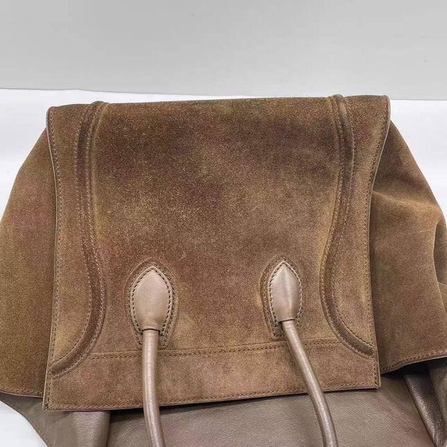 Celine Phantom Mini Dark Brown Suede Leather 30cm