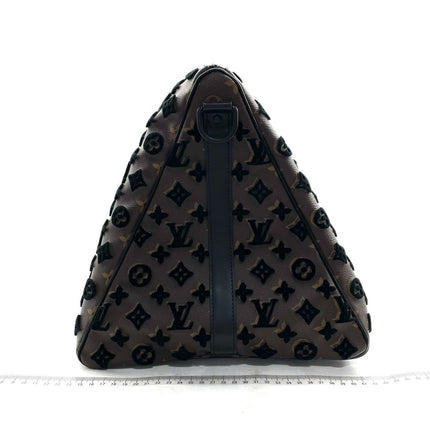 Sold Louis Vuitton Keepall Triangle Bag 50 Canvas Shoulder Strap Monogram Tufting Brown Black Never Worn