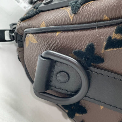 Sold Louis Vuitton Keepall Triangle Bag 50 Canvas Shoulder Strap Monogram Tufting Brown Black Never Worn