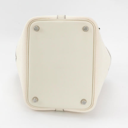 Hermes Picotin 18 Cargo Lock Pocket 18 Cream White Swift Leather and Canvas PHW